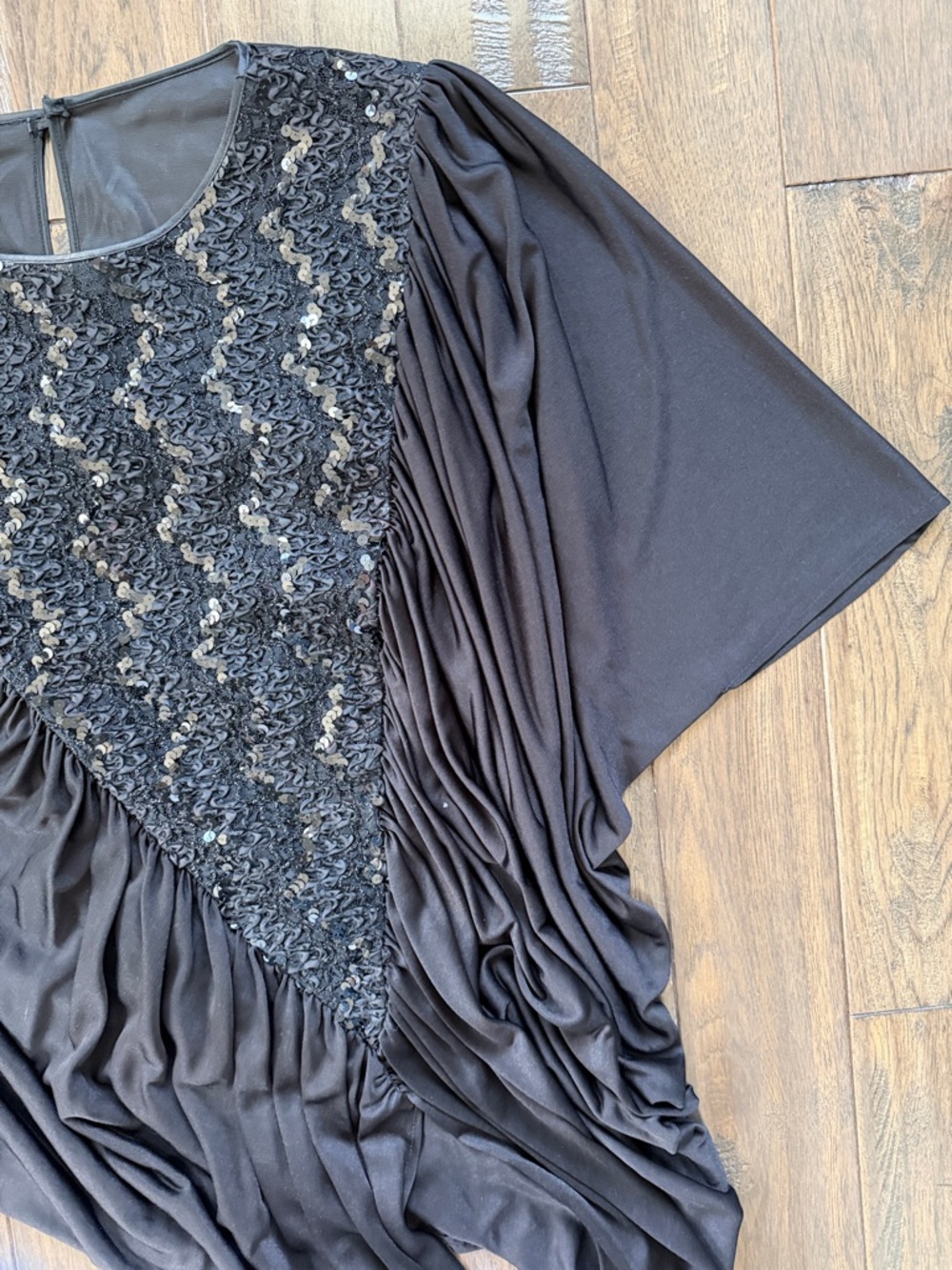 Vintage Black Sequin butterfly Top - Picture 5 of 5